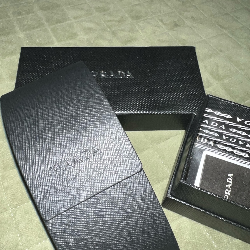 Prada Glossy Black Chunky Rectangular Sunglasses - Picture 3 of 9